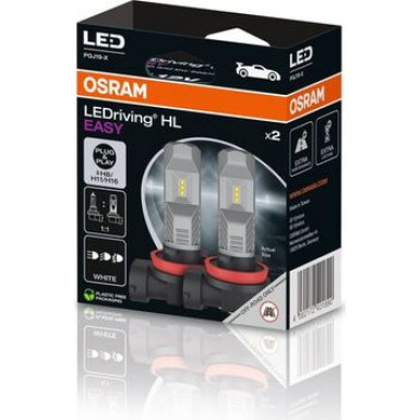 Osram | LEDriving® HL EASY H8/H11/H16 12V 8,2W PGJ19-1/2/3 6000K NO ECE 2 Stück | 12V 8,2W PGJ19-1/2/3, 6000K | OS 64211DWESY-2HB