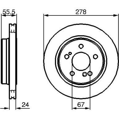 Bremsscheibe HA | MERCEDES W202 | 0 986 479 133