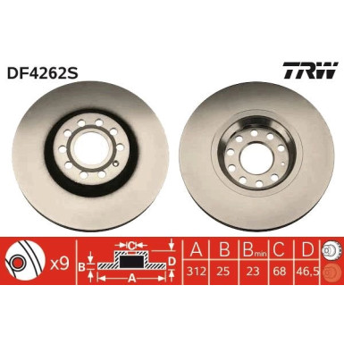 Bremsscheibe Vw S. A4/A6/Passat | DF4262S