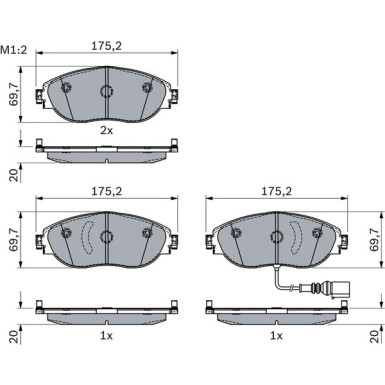 Bremsklötze | AUDI A3 CUPRA SEAT SKODA VW 12 | 0 986 424 285