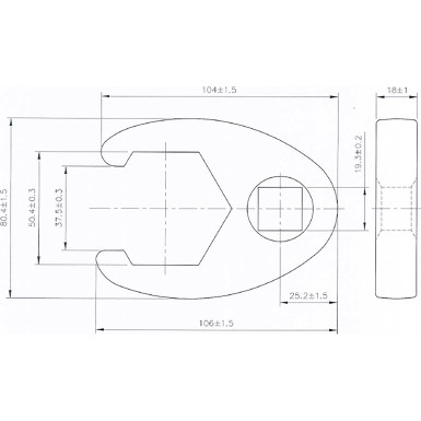 BGS Hahnenfußschlüssel | Antrieb Innenvierkant 20 mm (3/4"""") | SW 50 mm | 1759-50