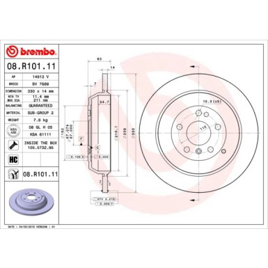 15 482 032 Bremsscheibe HA | MERCEDES W164,W251 05 | 08.R101.11