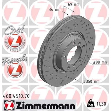 ZIMMERMANN Bremsscheibe | 460.4510.70