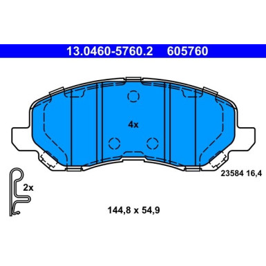 Bremsbelagsatz Mitsubishi P. Asx/Lancer/Outlander 03 | 13.0460-5760.2