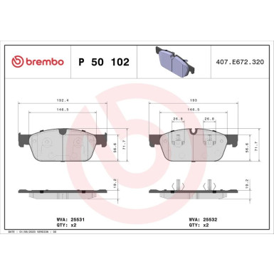 BREMBO Bremsklötze Xtra VA | MERCEDES M-Klasse, GLE, GLS 11 | P 50 102X