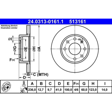 Bremsscheibe Opel P. Ascona/Astra/Corsa/Kadett 79-00 Power Disc | 24.0313-0161.1