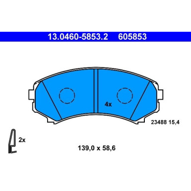 Bremsbelagsatz Mitsubishi P. Grandis/Pajero 2.0-3.2 Di-D 00 | 13.0460-5853.2