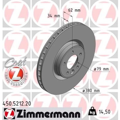 ZIMMERMANN Bremsscheibe | 450.5212.20