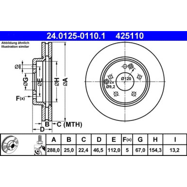 Bremsscheibe Db P. W202/W203/W210 93-07 | 24.0125-0110.1