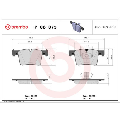 BREMBO Bremsklötze VA | BMW 1 (F20) | P 06 075