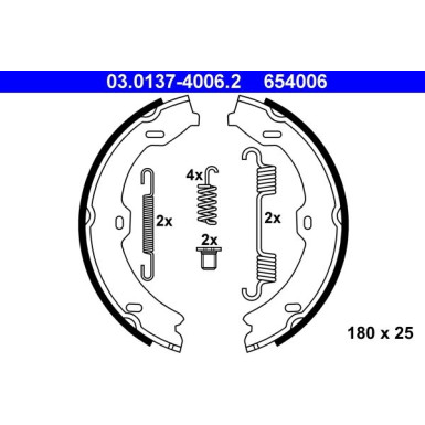 Bremsbackensatz, Feststellbremse | 03.0137-4006.2
