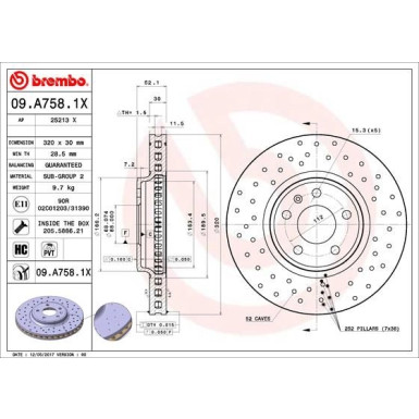 Bremsscheibe VA Xtra | AUDI A4.A5 07 | 09.A758.1X