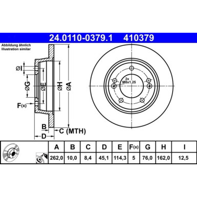 Bremsscheibe Hyundai T. I30 1.4-1.6 11 | 24.0110-0379.1