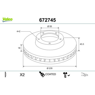 VALEO Bremsscheibe | 672745