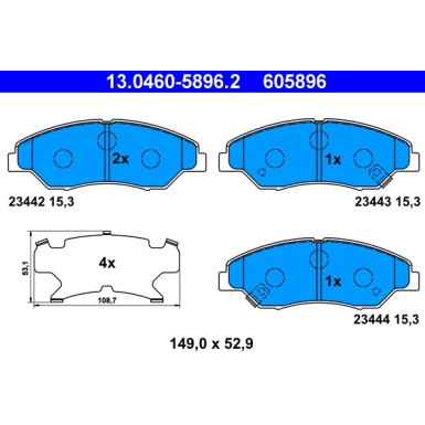 ATE Bremsbeläge | 13.0460-5896.2