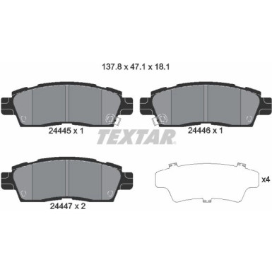 Bremsbelagsatz Saab T. 9-7X | 2444501