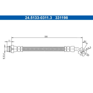 ATE Bremsschlauch | 24.5133-0311.3