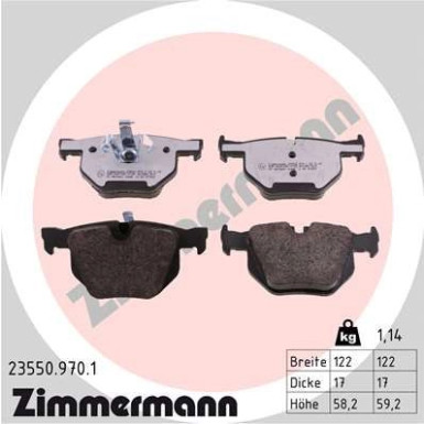 ZIMMERMANN Bremsbeläge | 23550.970.1