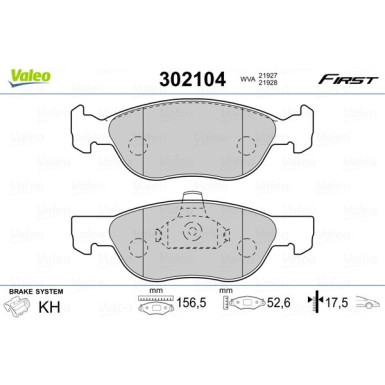 VALEO Bremsbeläge | 302104