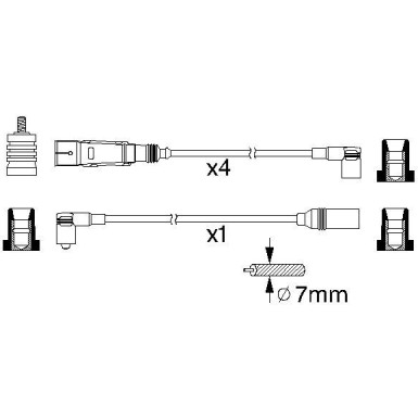 Zündleitungssatz | AUDI,VW | 0 986 356 355