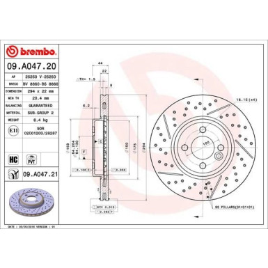 22 481 006 Bremsscheibe VA | MINI JCW 06 | 09.A047.21