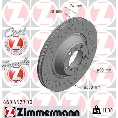 ZIMMERMANN Bremsscheibe | 460.4527.70