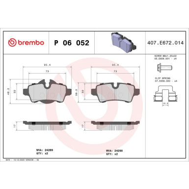 BREMBO Bremsklötze HA | MINI Clubman 05-15 | P 06 052