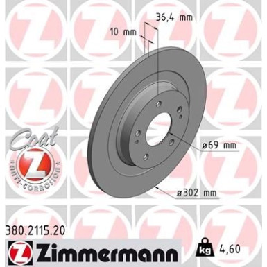 ZIMMERMANN Bremsscheibe | 380.2115.20