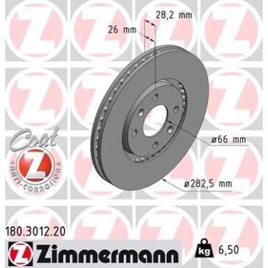 ZIMMERMANN Bremsscheibe | 180.3012.20