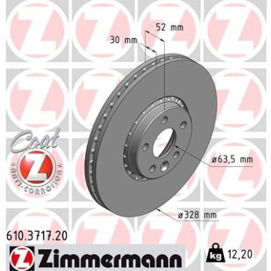 ZIMMERMANN Bremsscheibe | 610.3717.20