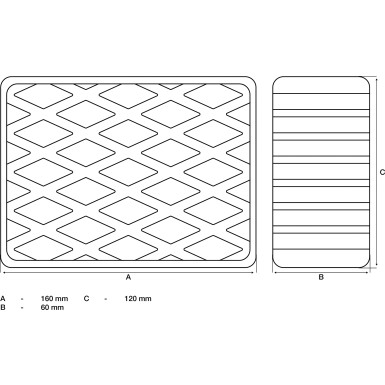 BGS Gummiauflage | für Hebebühnen | 160 x 120 x 60 mm | 7038