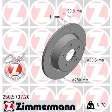 ZIMMERMANN Bremsscheibe | 250.5707.20