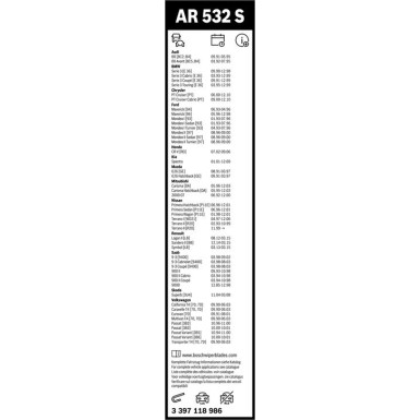 Scheibenwischer Aerotwin AR532S BOSCH | 3397118986