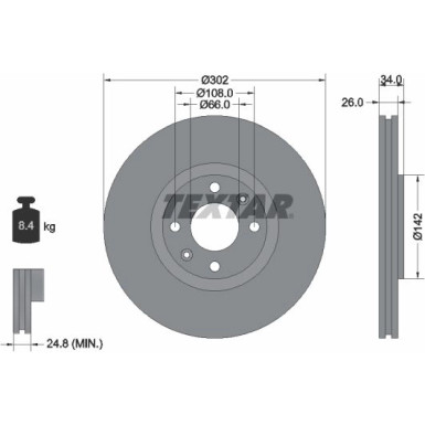 Bremsscheibe Citroen P. C4 2.0Hdi | 92133203