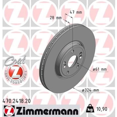 ZIMMERMANN Bremsscheibe | 470.2418.20