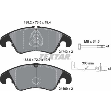 Bremsbelagsatz Vw S. A4/A5 07-/A6 09- Scheibe 320Mm | 2474301