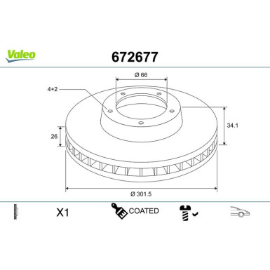 VALEO Bremsscheibe | 672677