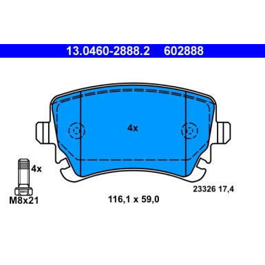 Bremsbelagsatz Audi T. A4/A6 03-11 | 13.0460-2888.2