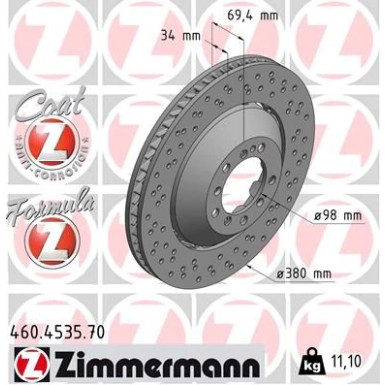 ZIMMERMANN Bremsscheibe | 460.4535.70