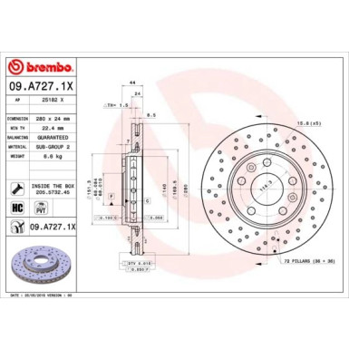 Bremsscheibe VA Xtra | DACIA Duster RENAULT 08 | 09.A727.1X