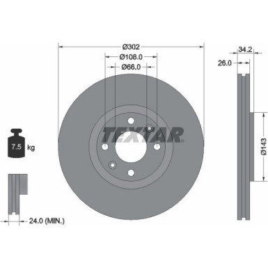 Bremsscheibe Peugeot S. 308 07- 2.0Hdi | 92168503