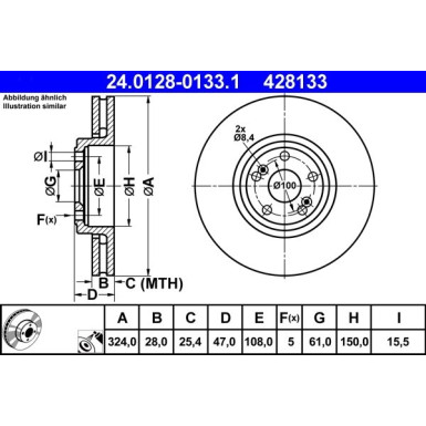 Bremsscheibe Renault P. Espace/Vel Satis 2.0-3.5 V6 02 | 24.0128-0133.1