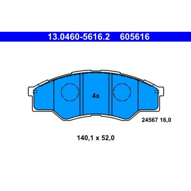 Bremsbelagsatz, Scheibenbremse | 13.0460-5616.2