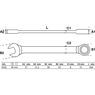 BGS Ratschenring-Maulschlüssel | SW 30 mm | 6530