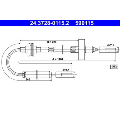 ATE Kupplungsseil | 24.3728-0115.2