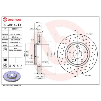 Bremsscheibe VA Xtra | TOYOTA Auris, Corolla 07-12 | 09.A914.1X