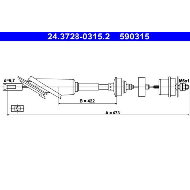 ATE Kupplungsseil | 24.3728-0315.2