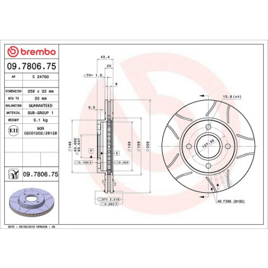 BREMBO Bremsscheibe | 09.7806.75