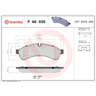 BREMBO Bremsklötze HA | IVECO Daily 14 | P A6 030