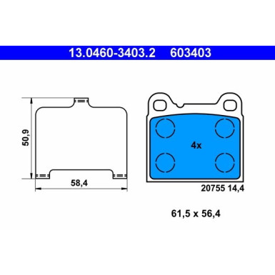 Bremsbelagsatz Volvo T. 850 2.0-2.4/2.5 Tdi 91-96 | 13.0460-3403.2